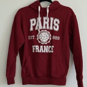 VTG Paris Hoodie authentic Paris‎ Women S Red Heavyweight Travel France
